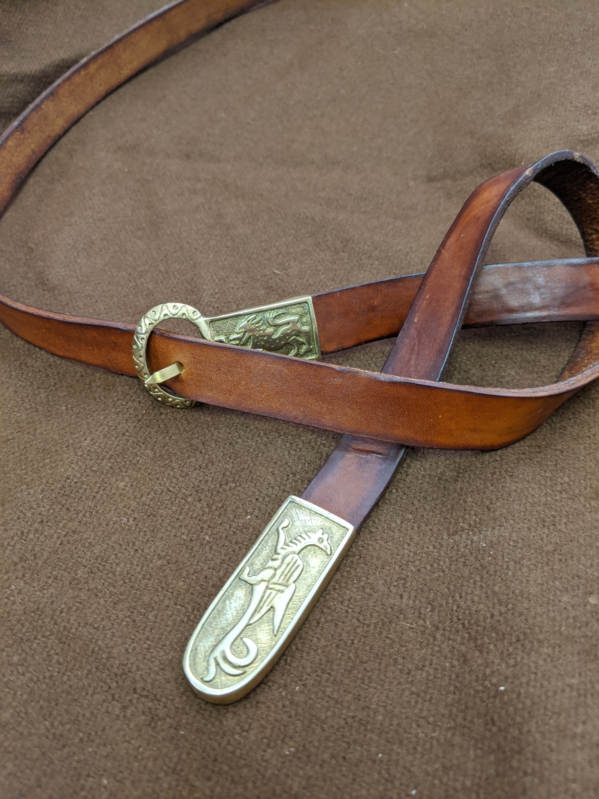 Narrow Belt with Reproduction Buckle